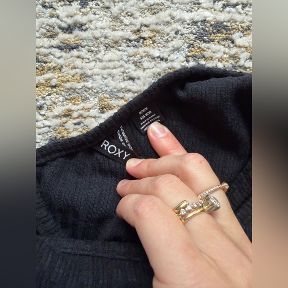 Roxy good keepsake crop top Black Ribbed size M - Picture 4 of 4